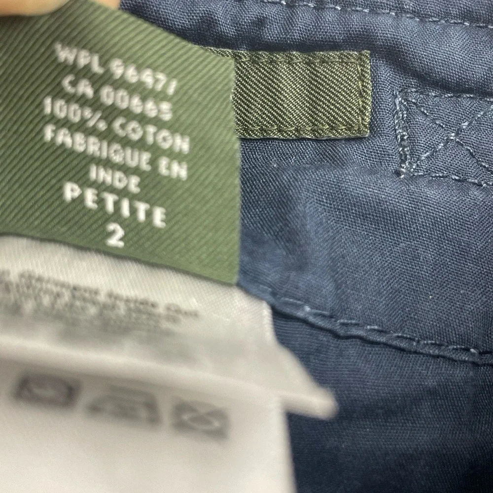 Eddie Bauer Blue Drawstring Hem‎ Cargo  Mercer Fit Bermuda Shorts Petite 2